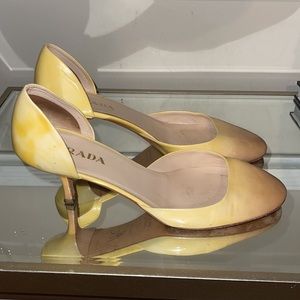 Light yellow with beige patent leather Vintage Heels